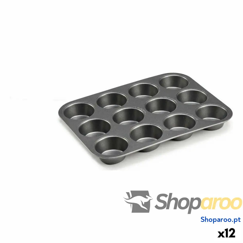 Molde de Bolos Kinvara CK57179 Cinzento escuro Metal Aço com carbono 20 x 2 26 cm (12 Unidades)