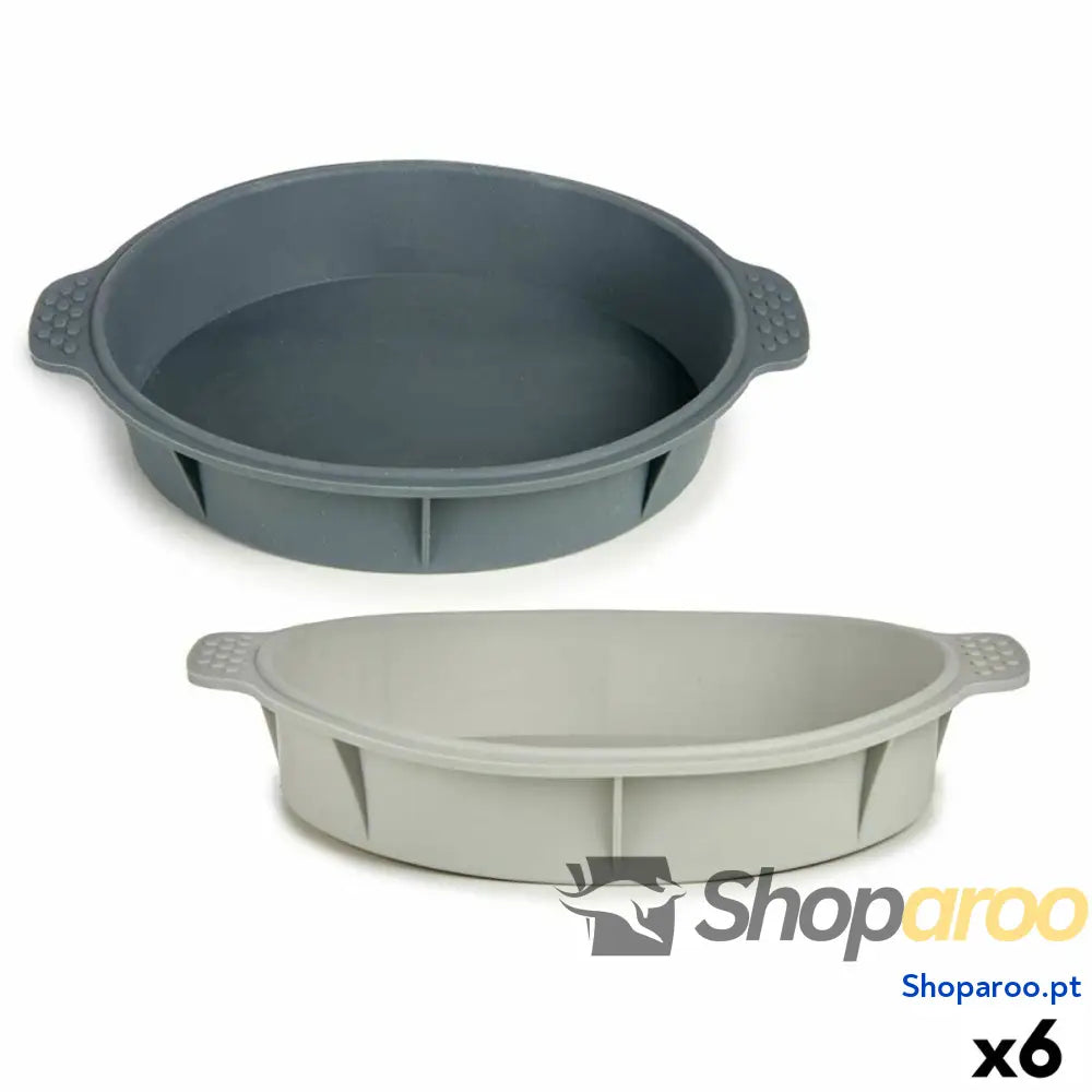Molde de Bolos Kinvara HH156 Cinzento claro escuro Silicone 30 x 4,5 26 cm Redondo (6 Unidades)
