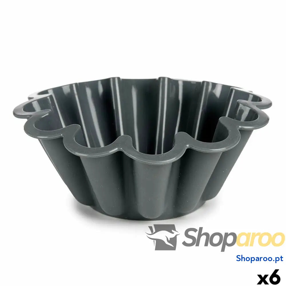 Molde de Bolos Kinvara HH477 Cinzento claro escuro Silicone 1,5 L 24,5 x 10 cm (6 Unidades)