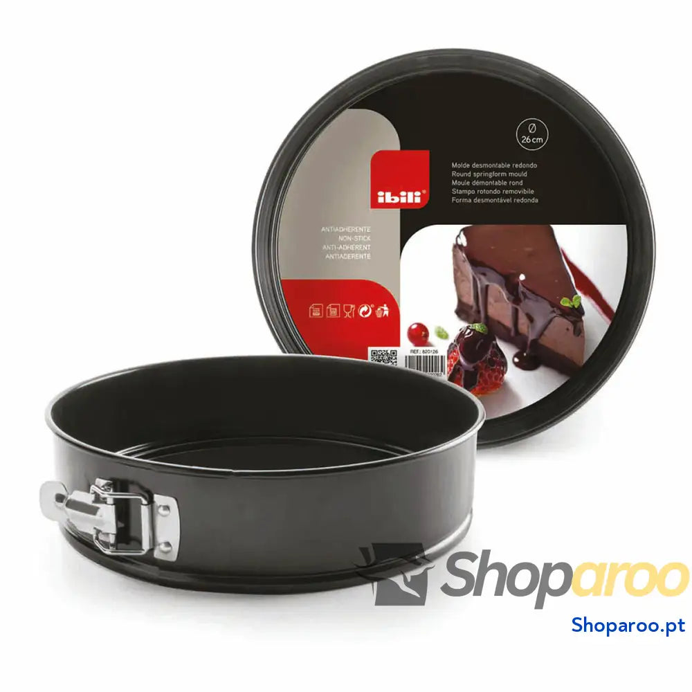 Molde Desmontável Ibili 820124 Aço Ø 24 x 6,5 cm Preto Redondo