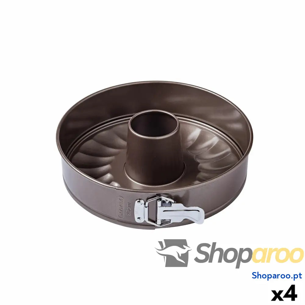 Molde Desmontável Pyrex Asimetria Anel Preto Metal 4 Unidades Ø 26 cm