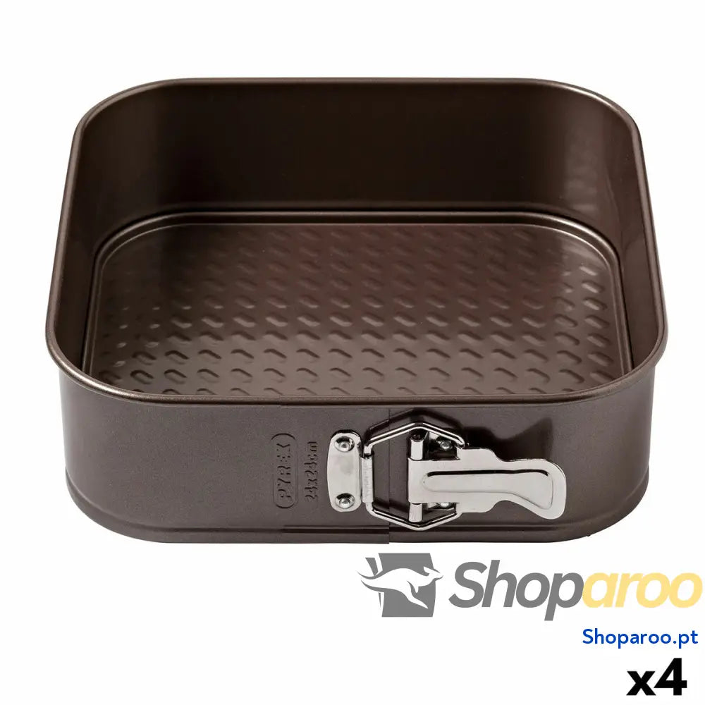 Molde Desmontável Pyrex Asimetria Quadrado Preto Metal (4 Unidades)