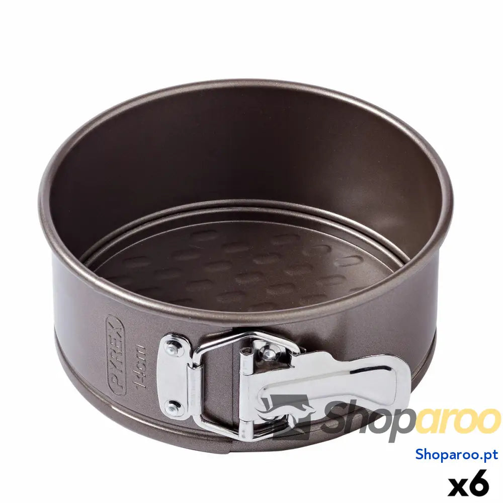 Molde Desmontável Pyrex Asimetria Redondo Preto Metal Ø 14 cm (6 Unidades)