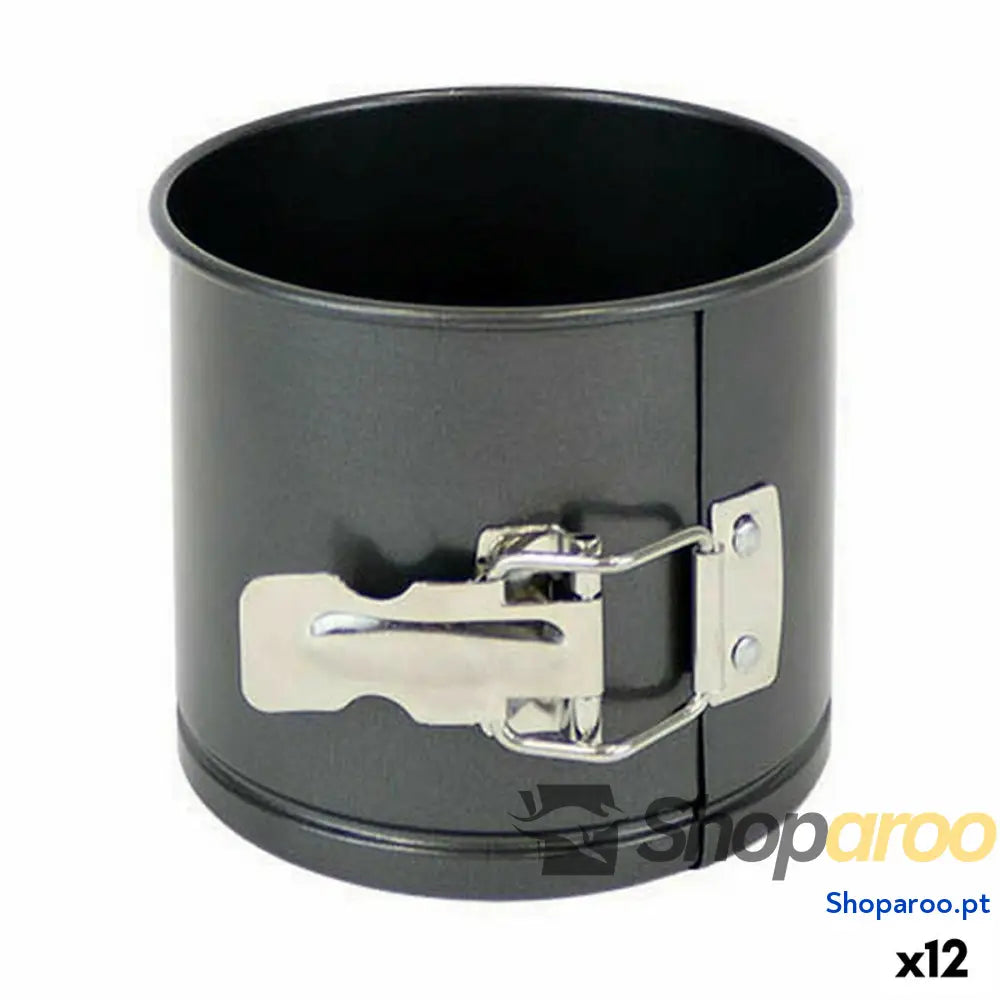 Molde Desmontável Quttin Aço com carbono Preto 12 x 10 cm (12 Unidades)