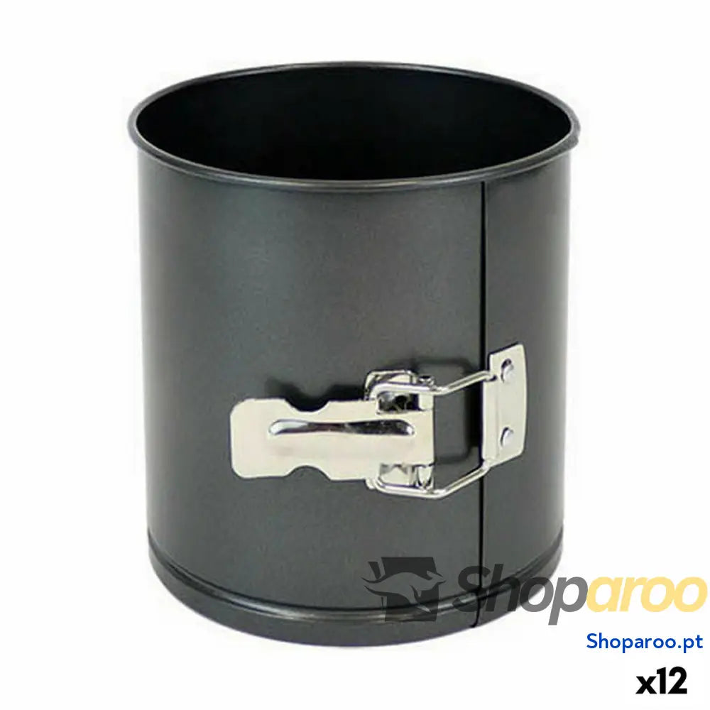 Molde Desmontável Quttin Aço com carbono Preto 14 x 12 cm (12 Unidades)