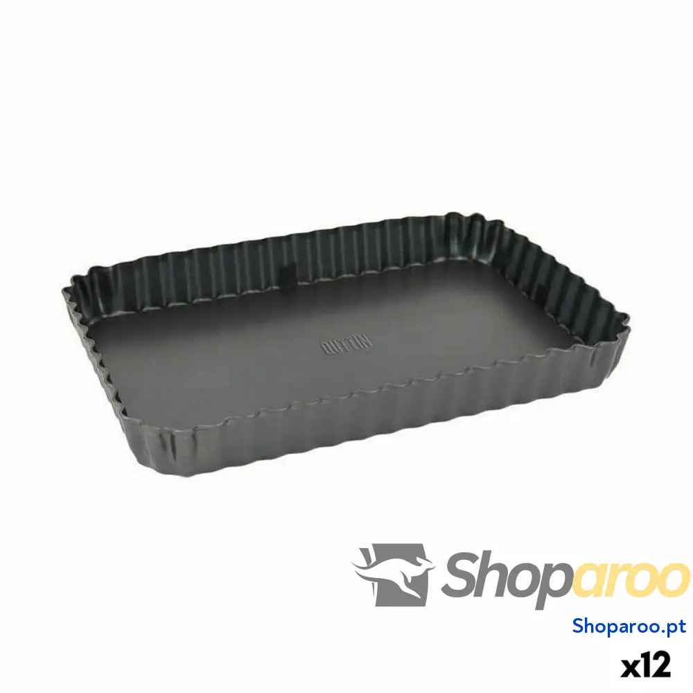 Molde Desmontável Quttin Preto Aço com carbono 22,5 x 15,5 3 cm (12 Unidades)