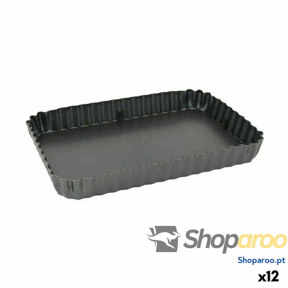 Molde Desmontável Quttin Preto Aço com carbono 25,5 x 17,2 3 cm (12 Unidades)