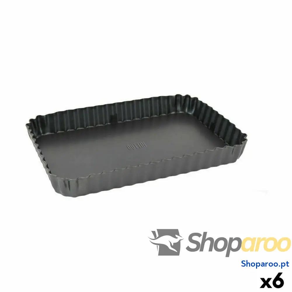 Molde Desmontável Quttin Preto Aço com carbono 31,5 x 21,5 3,5 cm (6 Unidades)