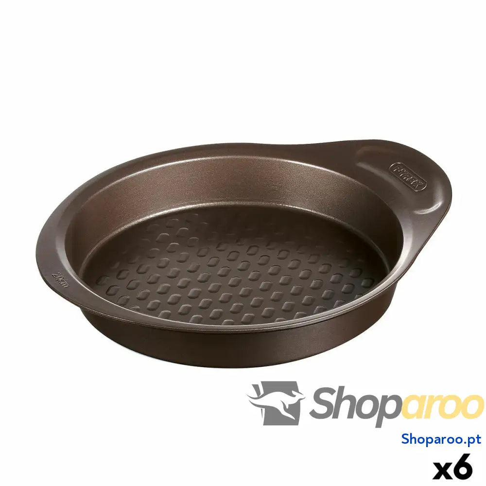 Molde para Bolos Pyrex Asimetria Preto Metal Redondo Ø 26 cm 6 Unidades