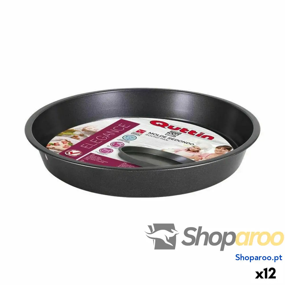 Molde para Bolos Quttin Preto Aço com carbono 32 x 4,5 cm (12 Unidades)