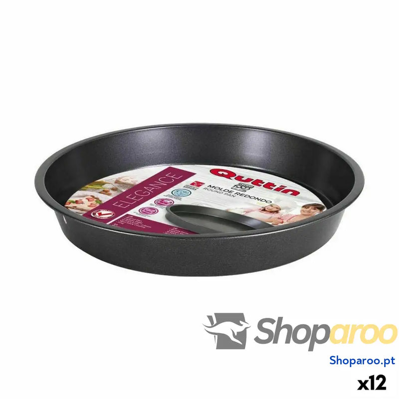 Molde para Bolos Quttin Preto Aço com carbono 32 x 4,5 cm (12 Unidades)