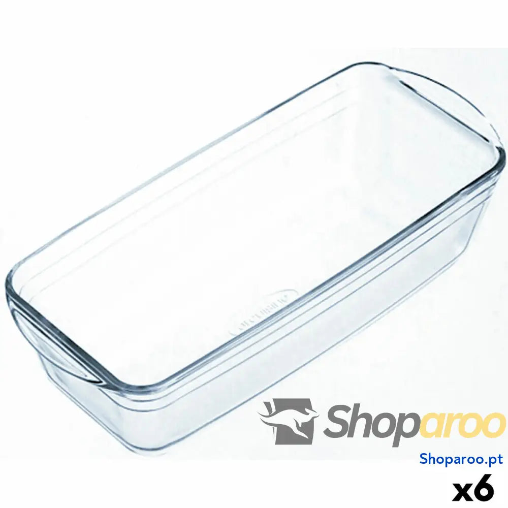 Molde para o Forno Ô Cuisine Retangular 29 x 12 8 cm Transparente (6 Unidades)