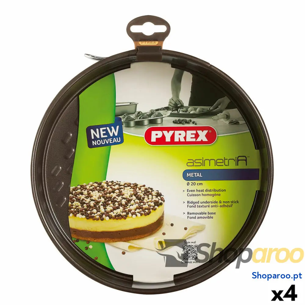 Molde para o Forno Pyrex Asimetria Redondo Metal 4 Unidades 20 cm
