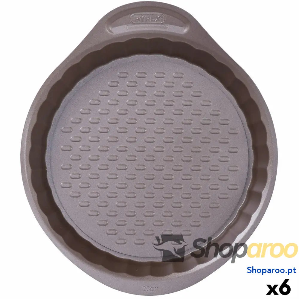 Molde para o Forno Pyrex Asimetria Redondo Preto 25 cm (6 Unidades)