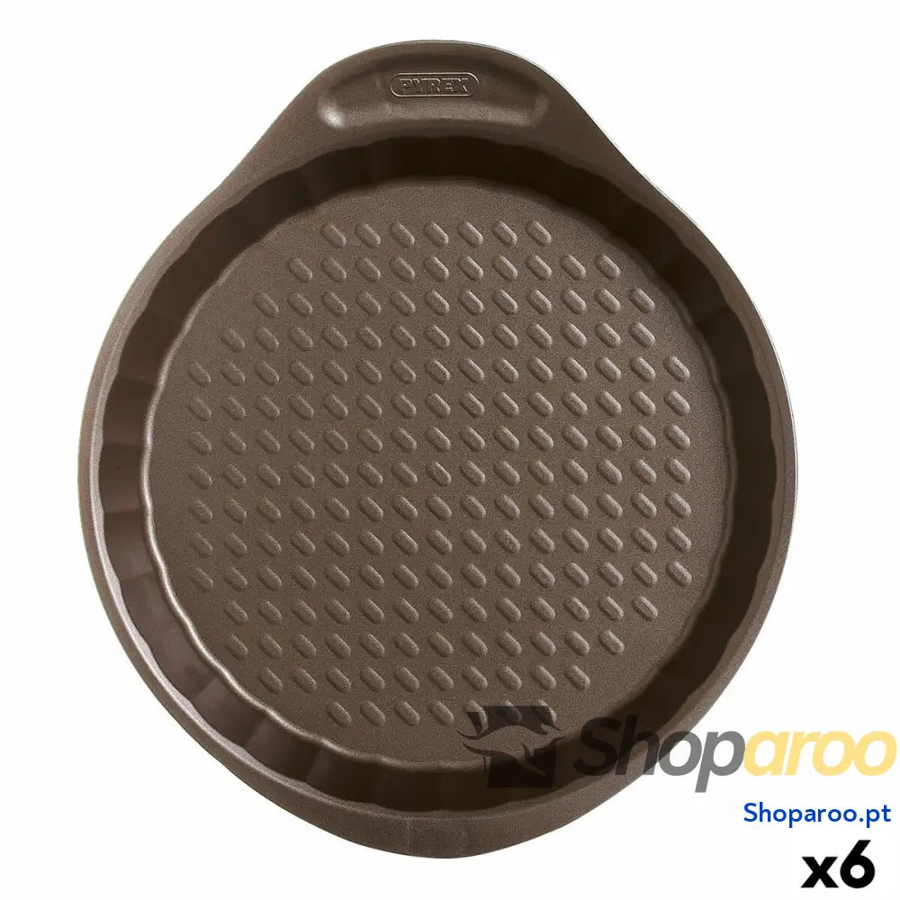 Molde para o Forno Pyrex Asimetria Redondo Preto Plano 27 x 4 cm (6 Unidades)