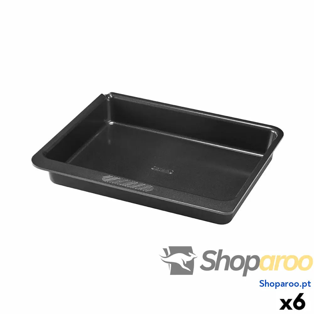 Molde para o Forno Pyrex Magic Quadrado Retangular Preto Metal 24 x cm (6 Unidades)