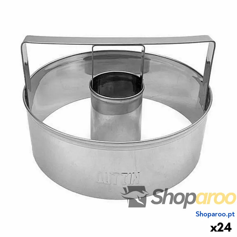 Molde para o Forno Quttin Prateado Aço Dónutes Ø 10 cm x 3,5 (24 Unidades)