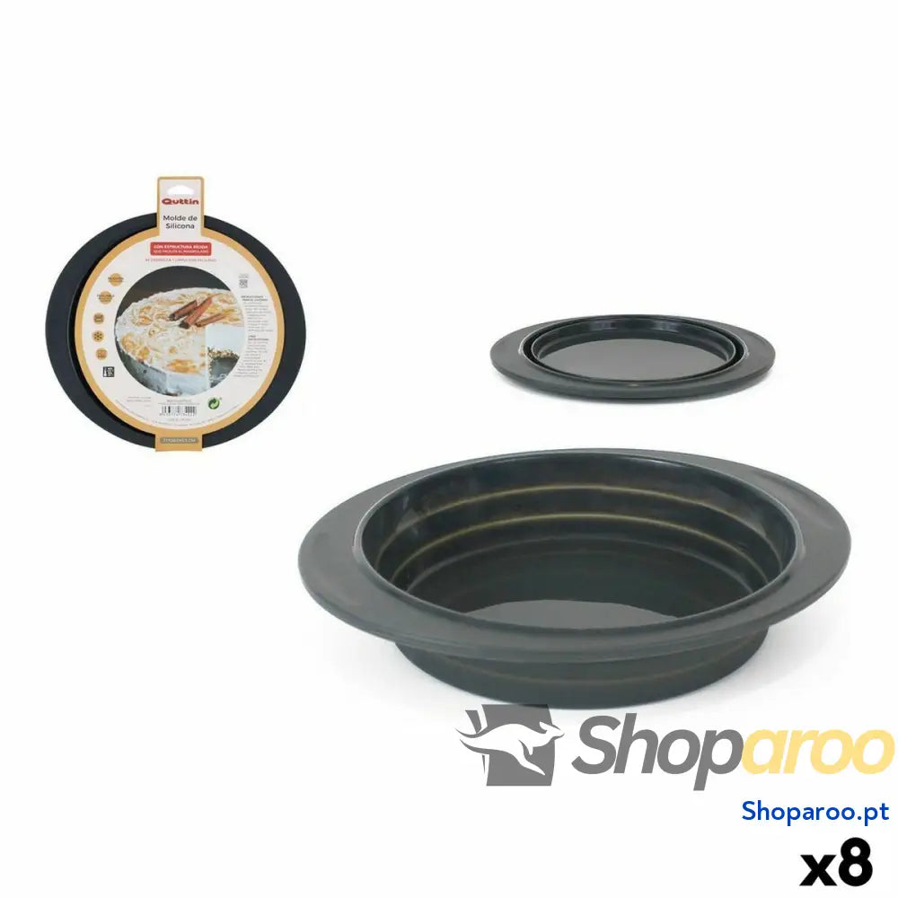 Molde para o Forno Quttin Silicone Rígido 31 x 28,5 5,3 cm (8 Unidades)