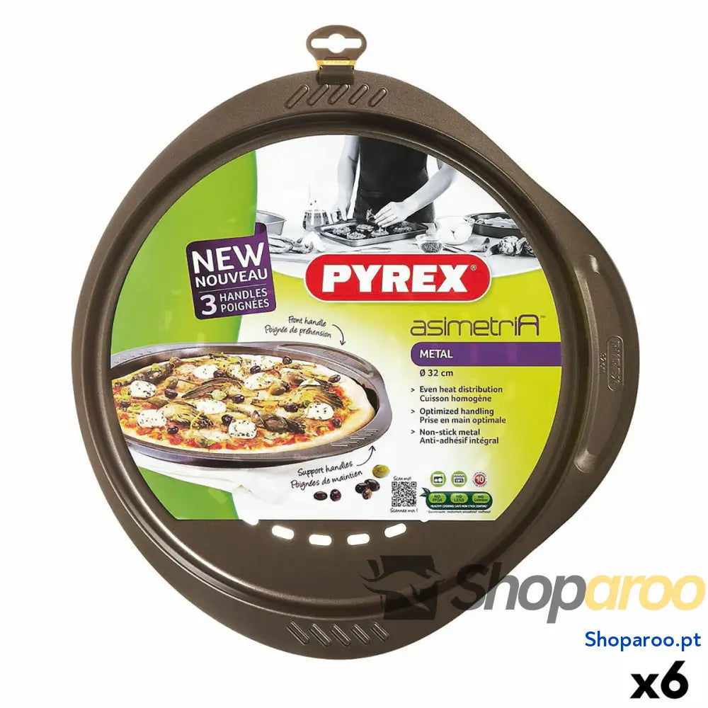 Molde para Pizza Pyrex Asimetria Metal Ø 32 cm (6 Unidades)