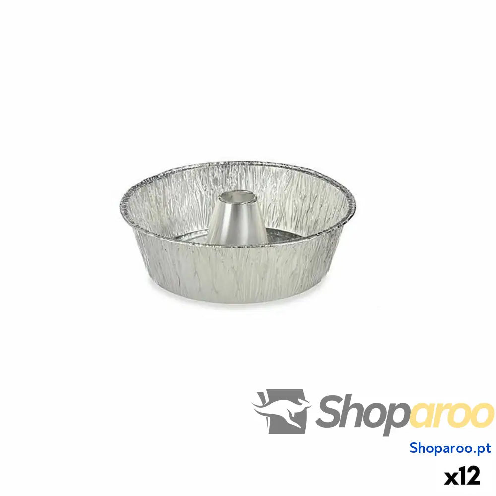 Molde para Pudim Kinvara 30287C Prateado Alumínio 25 x 7,7 cm Descartável Flã (12 Unidades)