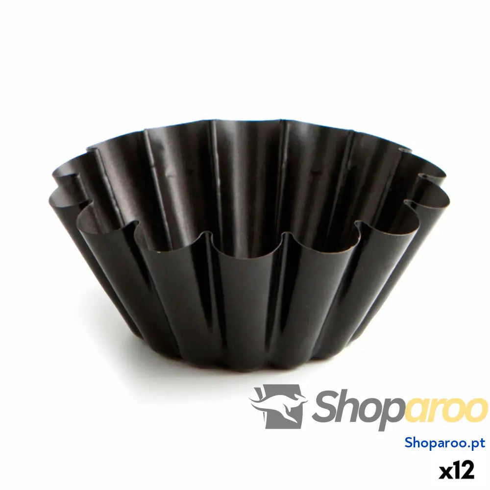 Molde para Pudim Quid Sweet Grey Preto Metal (12 Unidades)