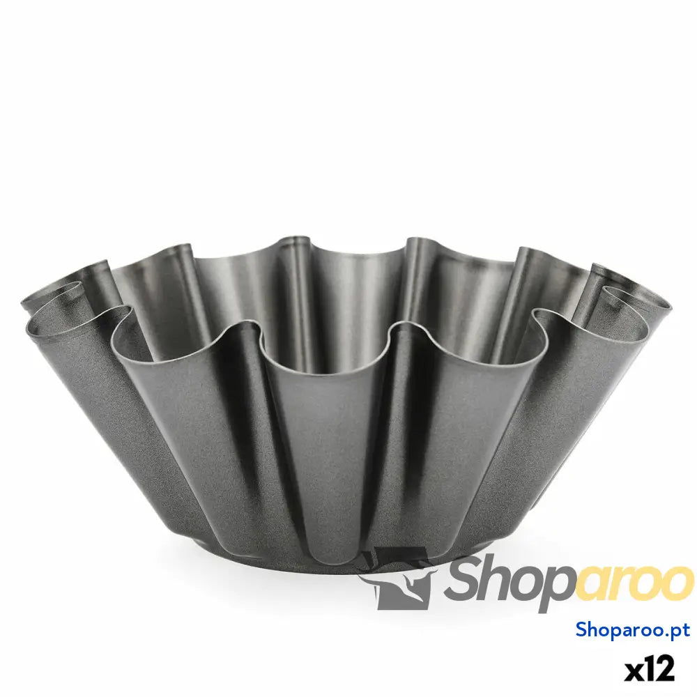 Molde para Pudim Quid Sweet Grey Preto Metal 23 x 9 cm (12 Unidades)