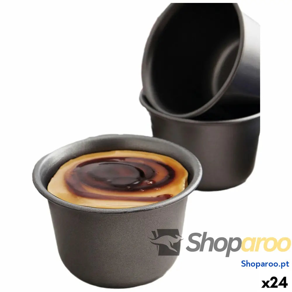 Molde para Pudim Quid Sweet Grey Preto Metal 9,5 cm (24 Unidades)