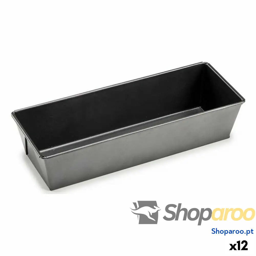 Molde Retangular Cinzento escuro Metal Aço com carbono 11,5 x 7,7 31 cm (12 Unidades)
