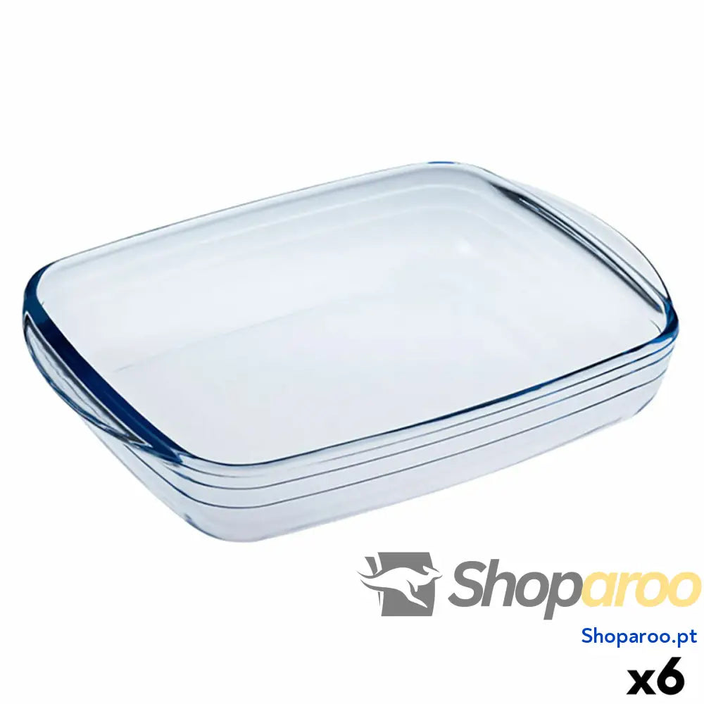 Molde Retangular Ô Cuisine Ocuisine Vidrio Transparente Vidro 28 x 20 5 cm (6 Unidades)