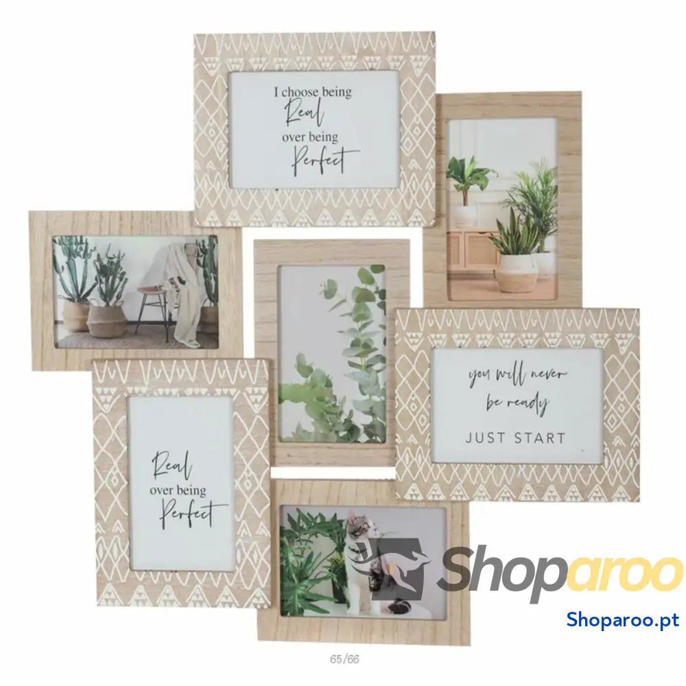 Moldura de Fotos DKD Home Decor Cristal Natural Madeira MDF Escandinavo (50,5 x 1,8 48 cm)