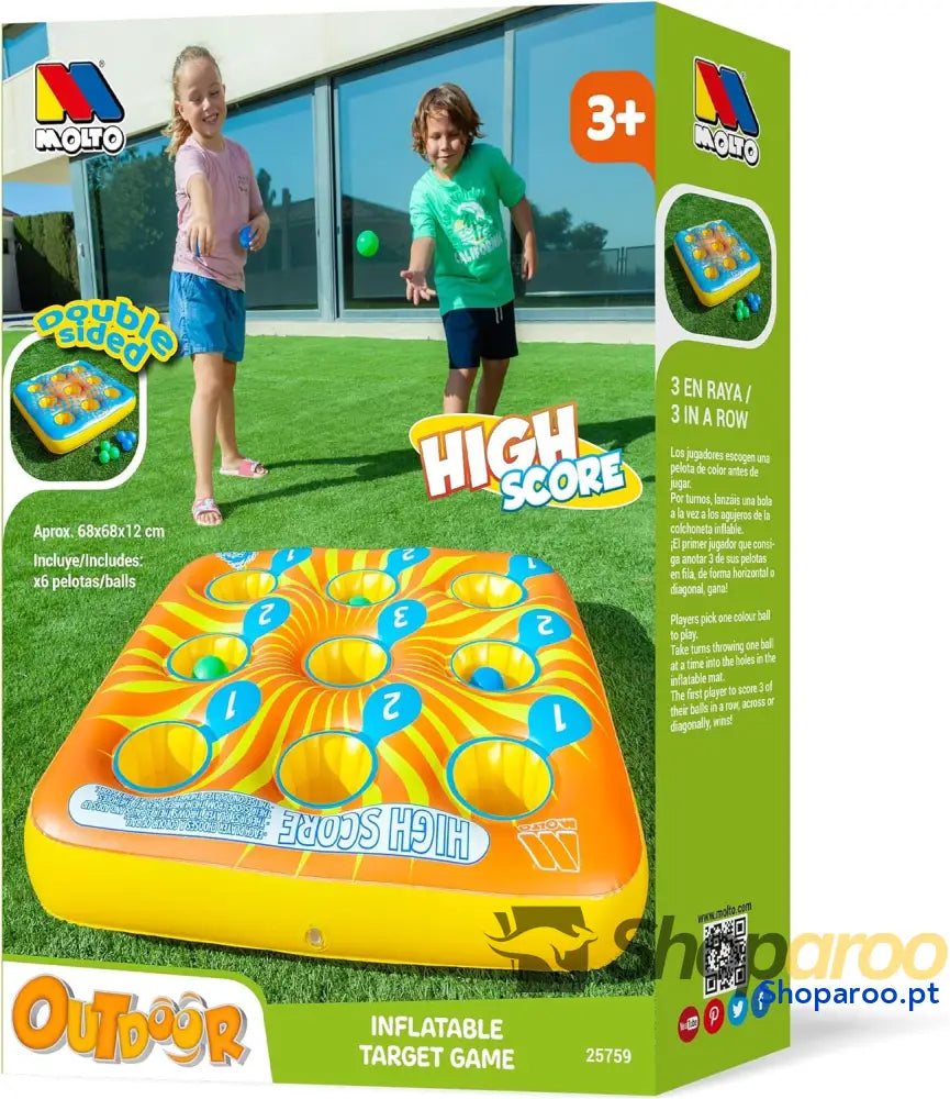 MOLTO 3 em riscas insufláveis de lançamento com 6 bolas conjunto exterior para crianças jogo educativo insuflável