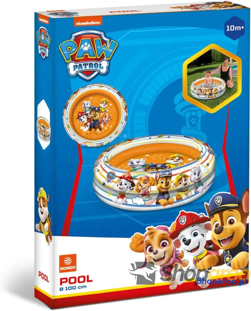 Mondo Toys PAW PATROL| 2 Rings Pool Piscina insuflável para bebé diâmetro 100 cm ideal meninos/meninas +10 meses 16911