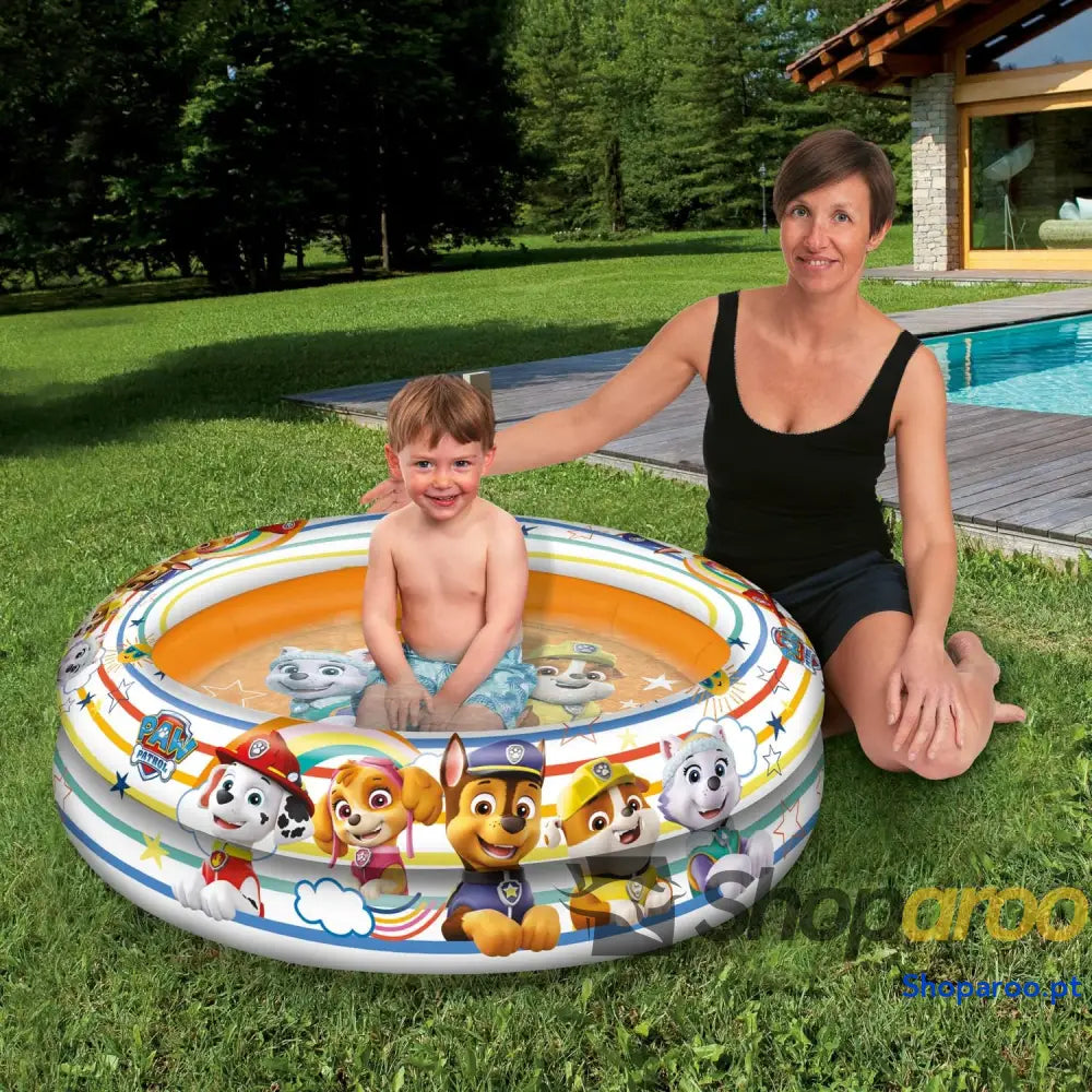 Mondo Toys PAW PATROL| 2 Rings Pool Piscina insuflável para bebé diâmetro 100 cm ideal meninos/meninas +10 meses 16911
