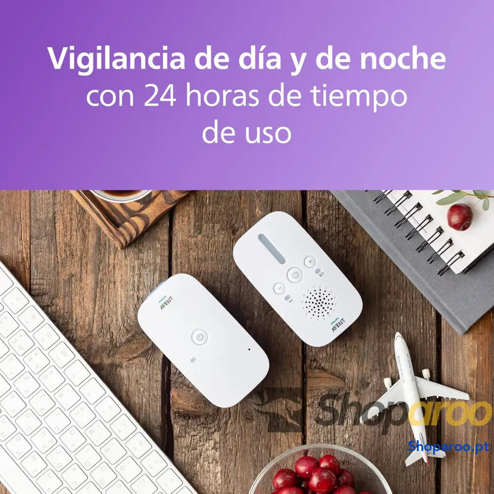 Monitor de bebé com áudio DECT bidirecional sem interferências intervalo 330 m 24 horas duração da bateria modo