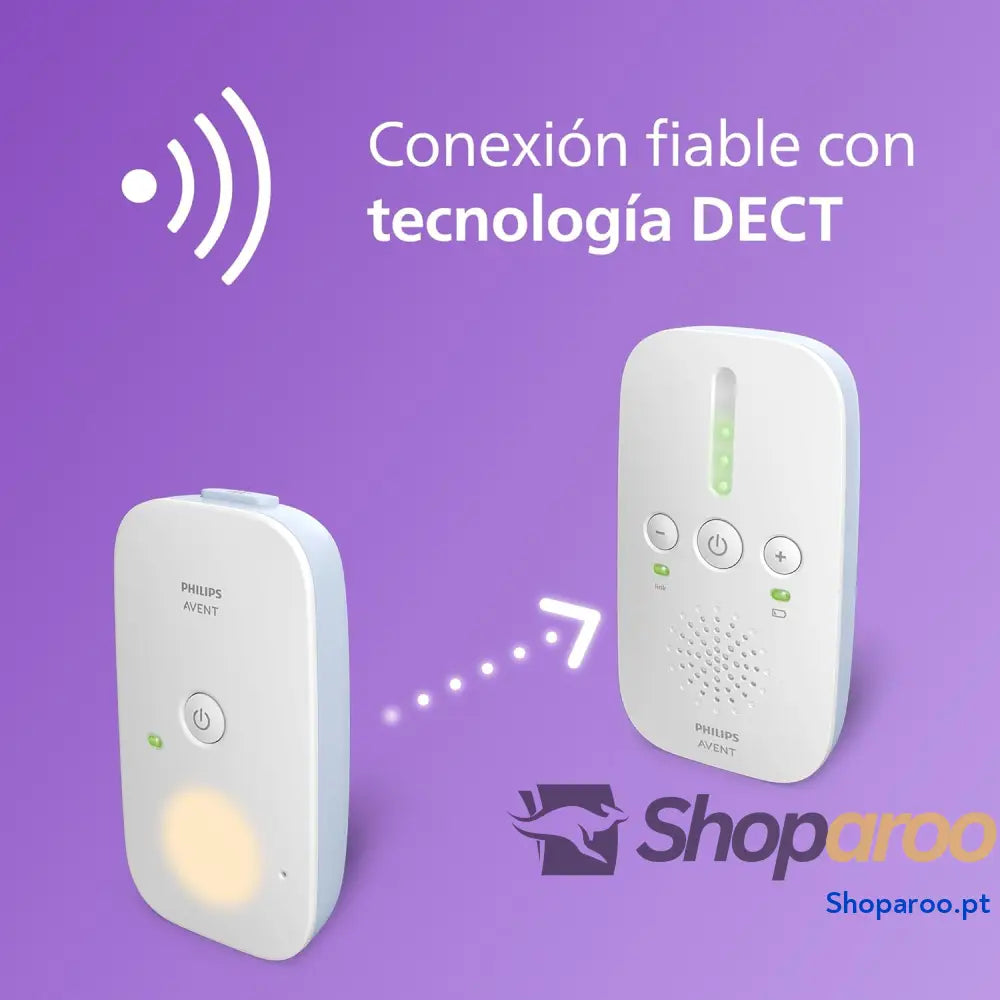Monitor de bebé com áudio DECT bidirecional sem interferências intervalo 330 m 24 horas duração da bateria modo