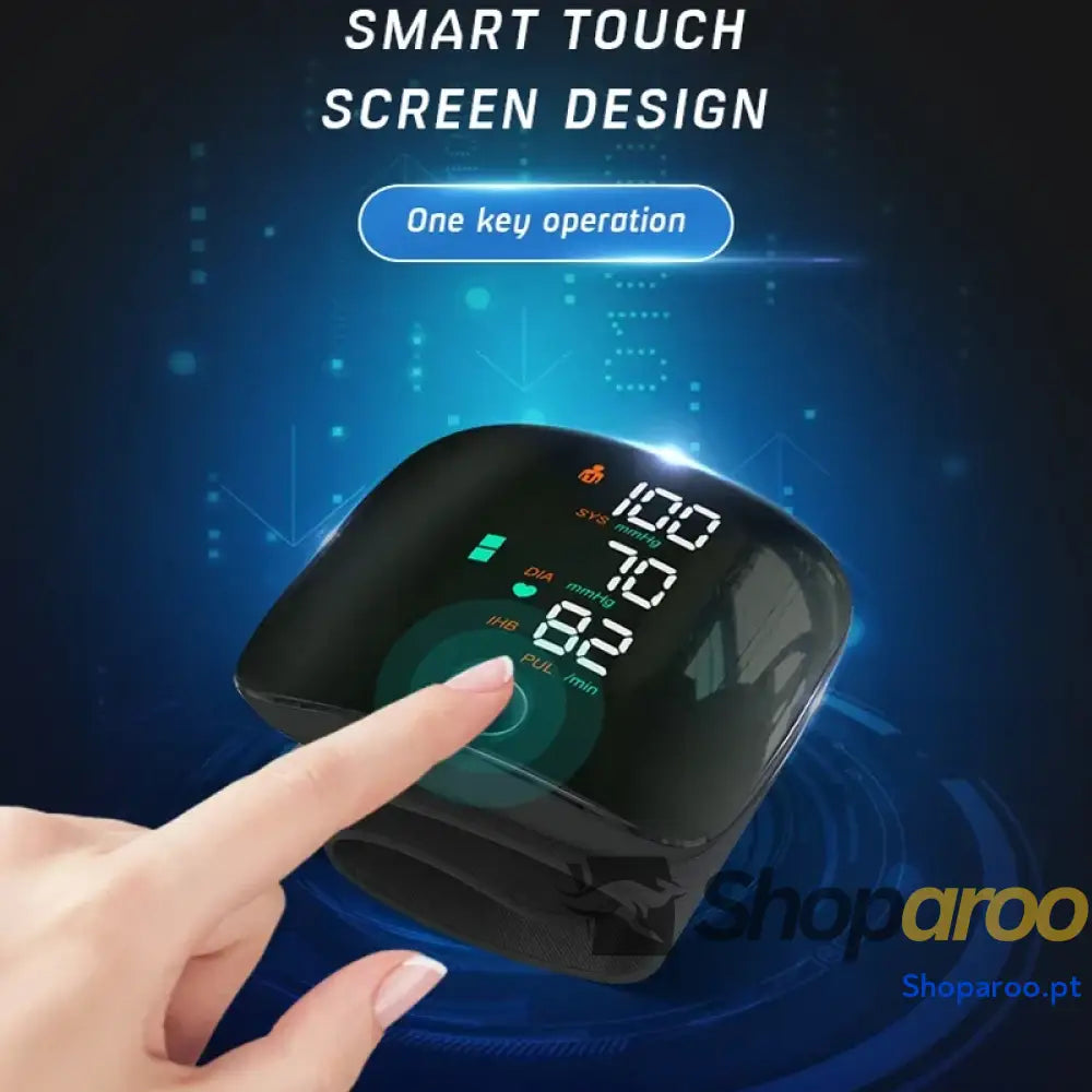 Monitor de pressão arterial pulso LED recarregável com voz em inglês