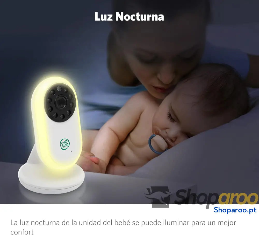 Monitor para bebés LeapFrog LF2423 com câmara luz noturna de vigilância inteligente 2600 mAh ecrã IPS 2,8 polegadas