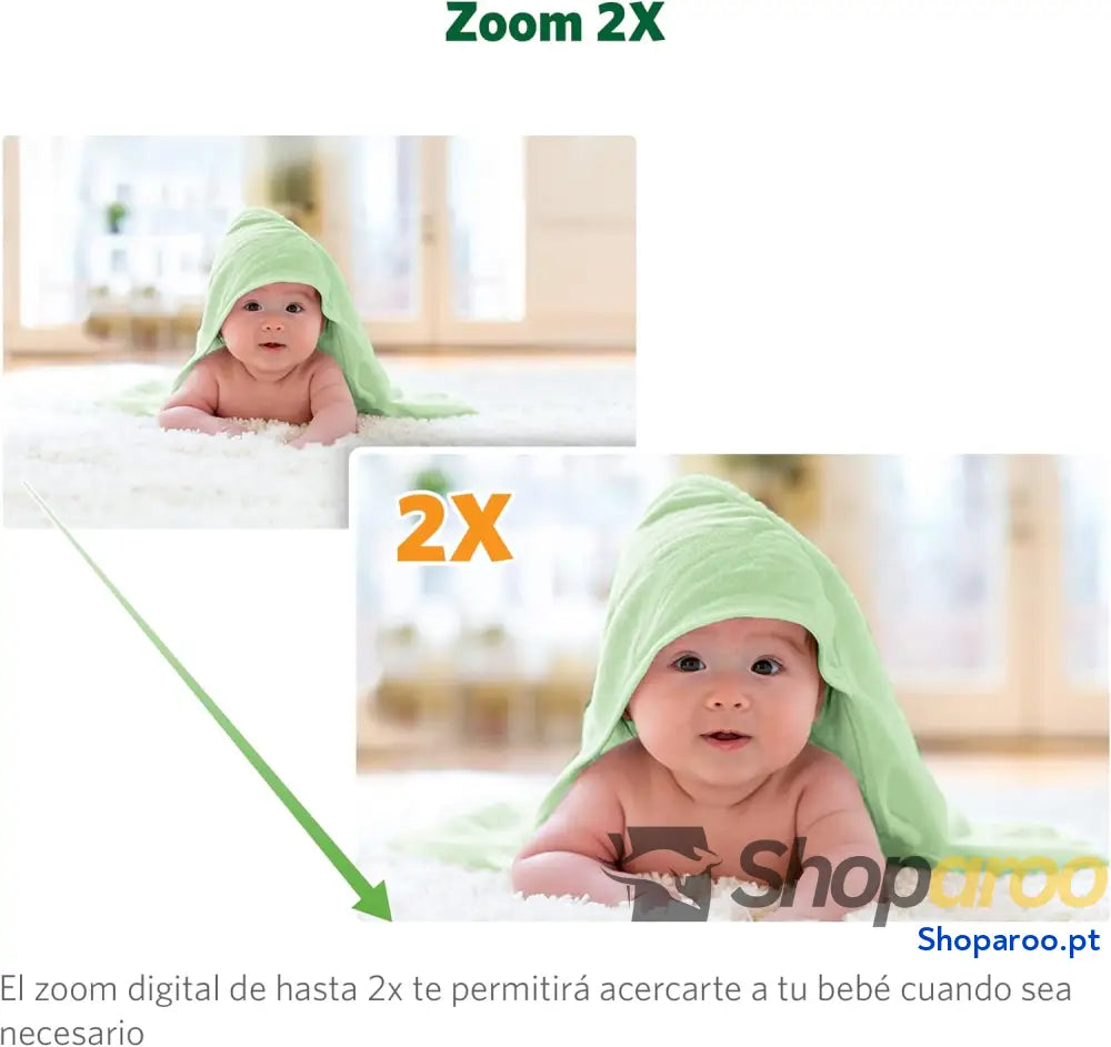 Monitor para bebés LeapFrog LF2423 com câmara luz noturna de vigilância inteligente 2600 mAh ecrã IPS 2,8 polegadas