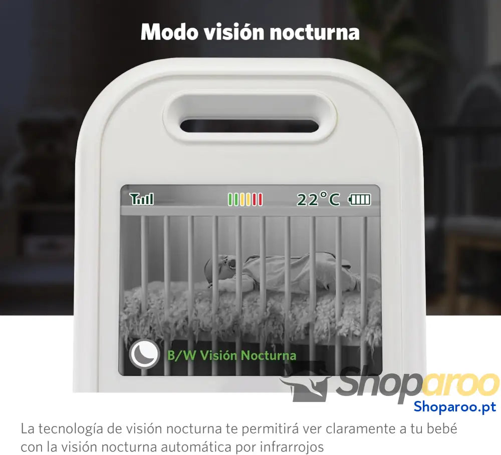Monitor para bebés LeapFrog LF2423 com câmara luz noturna de vigilância inteligente 2600 mAh ecrã IPS 2,8 polegadas