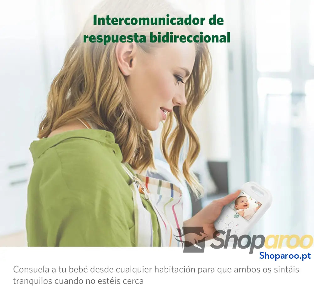 Monitor para bebés LeapFrog LF2423 com câmara luz noturna de vigilância inteligente 2600 mAh ecrã IPS 2,8 polegadas