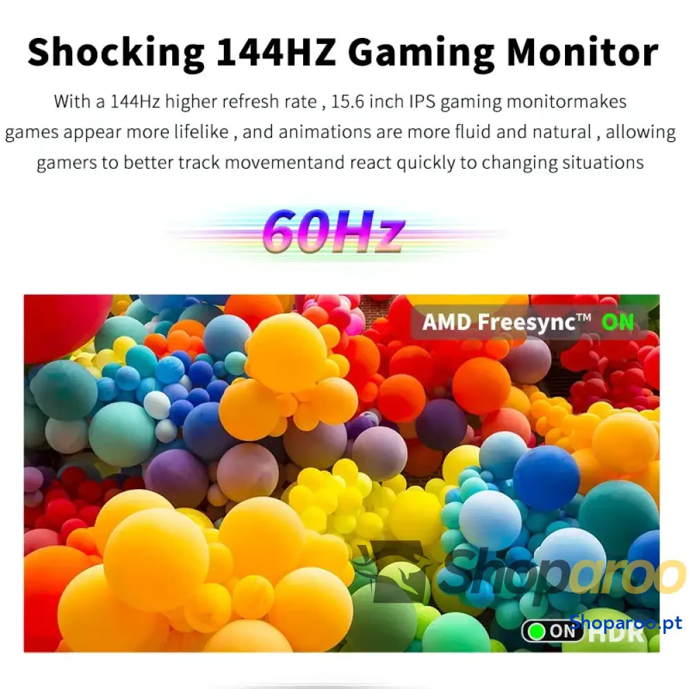 Monitor portátil HGFRTEE 15,6 polegadas FHD IPS para jogos
