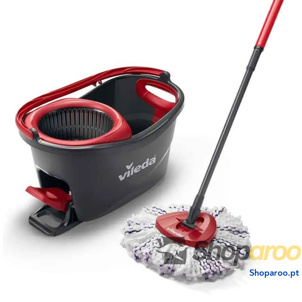 Mop with Bucket Vileda 167751 Preto Vermelho Microfibra Plástico