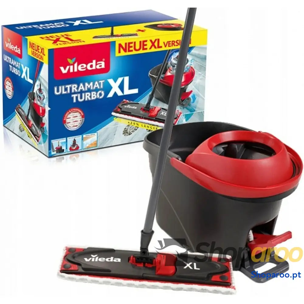 Mop with Bucket Vileda Ultramat Turbo XL Preto Vermelho Microfibra