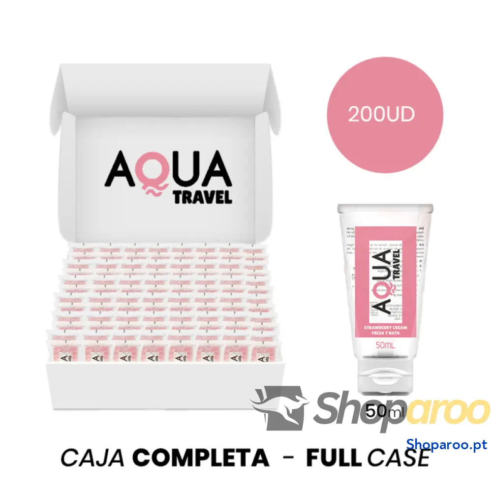 MOQ 200 AQUA TRAVEL CREME DE MORANGO LUBRIFICANTE À BASE ÁGUA 50 ML