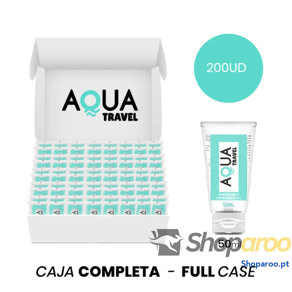 MOQ 200 AQUA TRAVEL LUBRIFICANTE À BASE DE ÁGUA SABOR FRUTAS TROPICAIS 50 ML