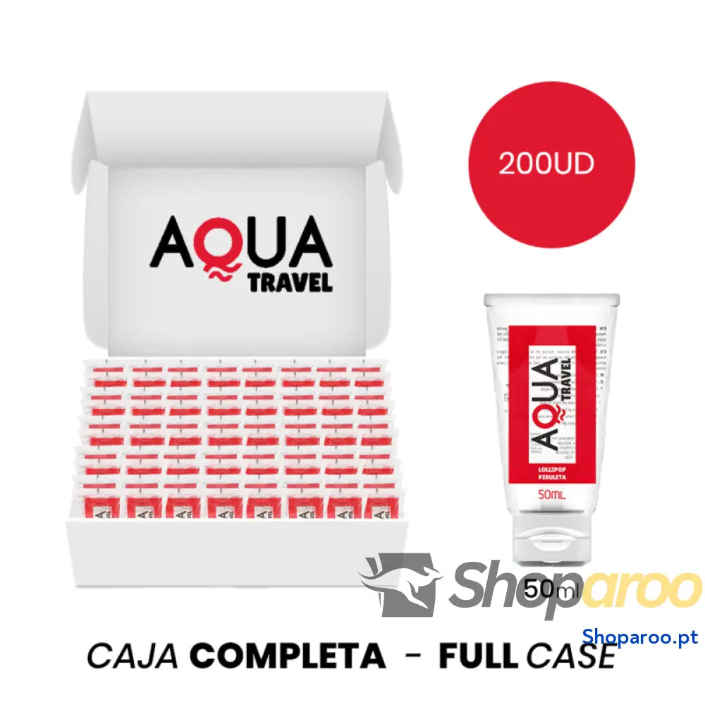 MOQ 200 AQUA TRAVEL LUBRIFICANTE À BASE DE ÁGUA SABOR LOLLIPOP 50 ML