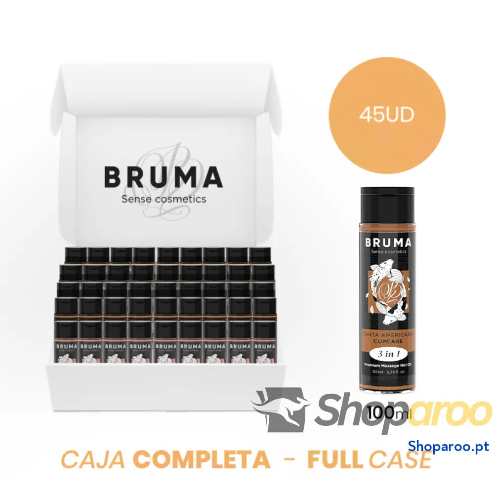 MOQ 45 - BRUMA ÓLEO DE MASSAGEM PREMIUM EFEITO CALOR SABOR CUPCAKE 3 EM 1 - 100 ML