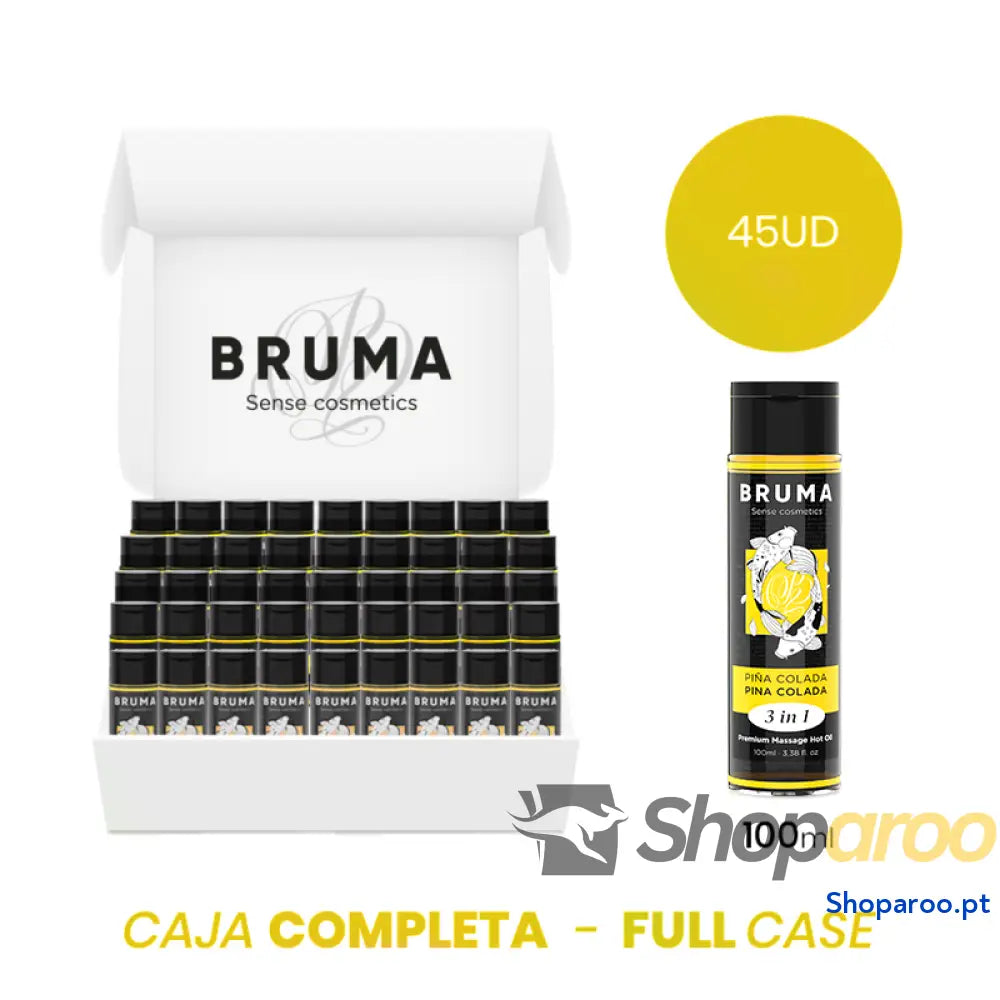 MOQ 45 - BRUMA ÓLEO DE MASSAGEM PREMIUM EFEITO CALOR SABOR PINA COLADA 3 EM 1 - 100 ML