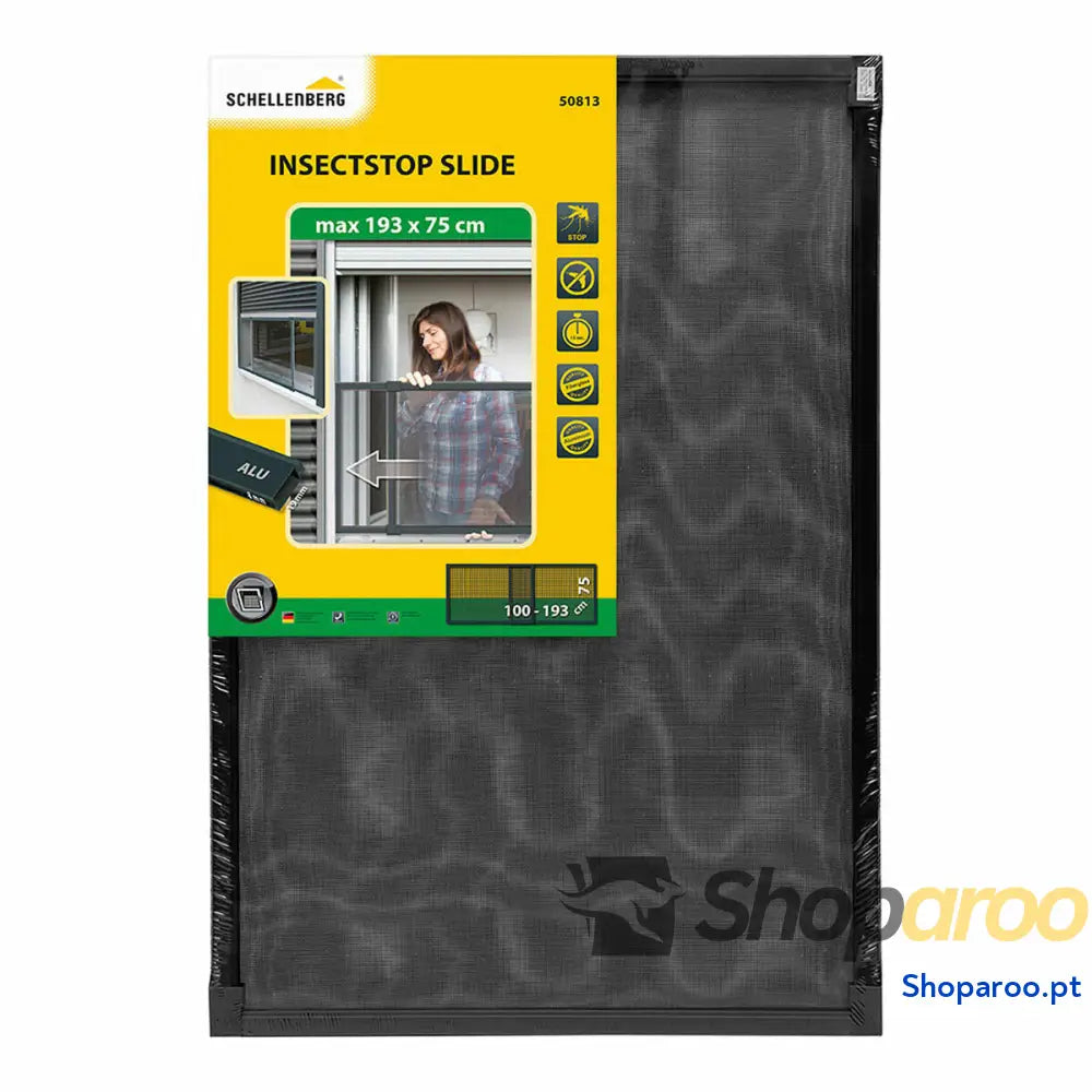 Mosquiteiro Schellenberg Antracite Alumínio Extensível Com moldura Fibra de Vidro 75 x 100 cm