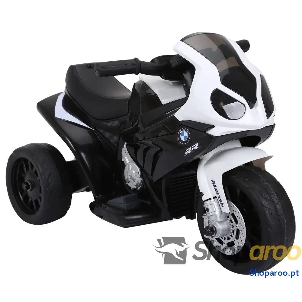 Mota Elétrica BMW para Crianças entre 18-36 Meses 6V com Faróis Música e Velocidade Máx. de 2,5 km/h 66x37x44 cm Preto